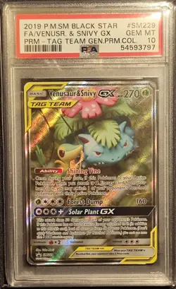 Pokemon Card PSA 10 Venusaur & Snivy GX Gen. Premium Coll. Promo SM229 - Image 1