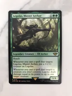 Legolas Master Archer Foil MTG Magic the Gathering Card NM Mint Lord Rings LTR - Image 1
