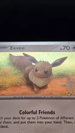 Eevee 133/165 Holiday Calendar Snowflake Stamped Cosmos Holo Pokemon Card - Image 4