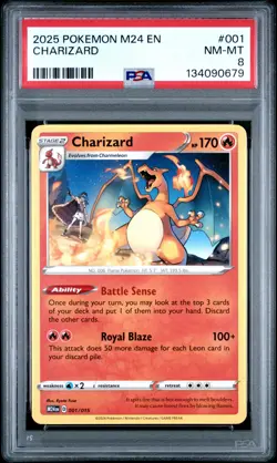2025 POKEMON M24 EN-MCDONALD'S COLLECTION #001 CHARIZARD PSA 8 - Image 1