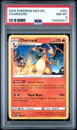 2025 POKEMON M24 EN-MCDONALD'S COLLECTION #001 CHARIZARD PSA 8 - Image 1