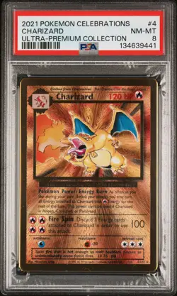 2021 POKEMON CELEBRATIONS ULTRA-PREMIUM COLLECTION #4 CHARIZARD PSA 8 - Image 1