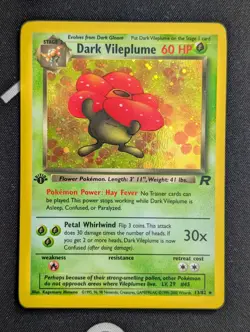 Pokemon TCG Dark Vileplume 1st Edition Team Rocket Holo Rare Card 13/82 LP - Image 1