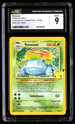 CGC 9 Venusaur 15/102 Pokemon Celebrations Classic . 2021 English - Image 1