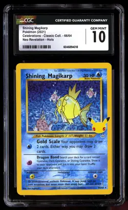 CGC 10 Shining Magikarp 66/64 Pokemon Celebrations Classic . 2021 English - Image 1