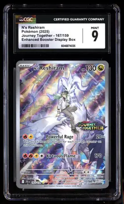 CGC 9 N's Reshiram 167/159 Pokemon Journey Together 2025 Enhanced Stamped - Image 1