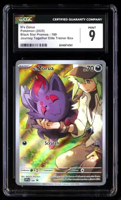 CGC 9 N's Zorua 189 Pokemon Black Star Promos 2025 English - Image 1