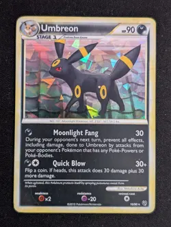Umbreon 10/90 Undaunted Cracked Ice Holo Rare Pokemon TCG LP - Image 3
