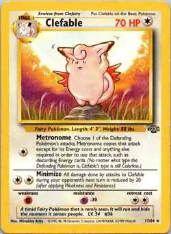 Clefable 17/64 Rare Jungle MP Pokemon TCG - Image 1