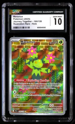 CGC 10 Maractus 160/159 Pokemon Journey Together 2025 English - Image 1