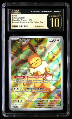 CGC 10 PRISTINE Eevee 173 Pokemon Black Star Promos 2025 English - Image 1