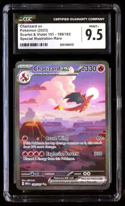 CGC 9.5 Charizard EX 199/165 Pokemon Scarlet & Violet 151 2023 English - Image 1