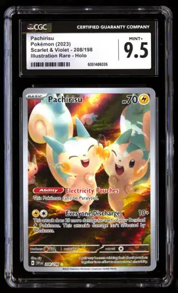 CGC 9.5 Pachirisu 208/198 Pokemon Scarlet & Violet 2023 English - Image 1