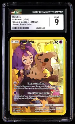 CGC 9 Mimikyu 245/236 Pokemon Cosmic Eclipse 2019 English - Image 1