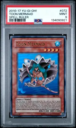 2010-2017 YU-GI-OH! SPELL RULER REPRINT #072 TOON MERMAID PSA 9 - Image 1