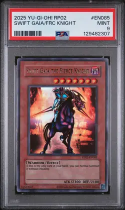 2025 YU-GI-OH! RP02-RETRO PACK 2 #EN085 SWIFT GAIA THE FIERCE KNIGHT PSA 9 - Image 1