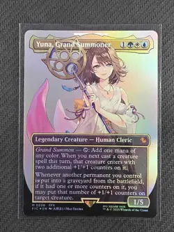 Magic The Gathering MTG Yuna, Grand Summoner Borderless Foil Final Fantasy 208 - Image 1