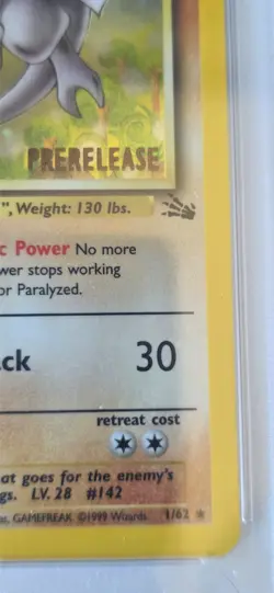 1999 Pokemon Aerodactyl (Prerelease) 01/62 Wotc Promo Holo PSA 7 NM - Image 4