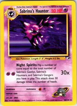 Pokemon | Gym Heroes | Sabrina's Haunter | 058/132 | Unlimited | NM - Image 1