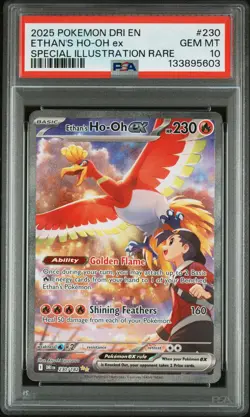 2025 POKEMON DRI EN-DESTINED RIVALS #230 ETHAN'S HO-OH EX PSA 10 - Image 1