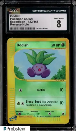 2002 Pokemon Expedition #122/165 Oddish Reverse Holo CGC 8 NM-MT - Image 1
