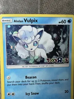 Pokemon Alolan Vulpix - Toys R Us Promo 021/145 Holo HP 60 New Sealed - Image 2