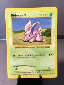 Pokemon TCG Shadowless Nidoran #55/102 Base Set Common 1999 WOTC VTG HP - Image 1