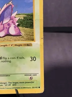 Pokemon TCG Shadowless Nidoran #55/102 Base Set Common 1999 WOTC VTG HP - Image 2