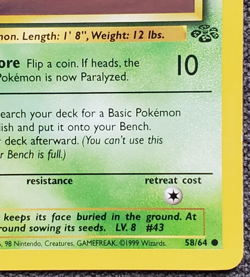 1st Edition Oddish - Jungle - #58/64 - Vintage Pokemon Card 1999 WOTC - Image 4
