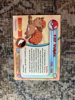 Pokemon Carta Pokemon Topps Vulpix 37 Holo Foil Blue Logo - Image 5