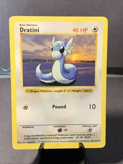 Pokemon TCG Shadowless Dratini Base Set Uncommon Non Holo #026/102 WOTC VTG - Image 1