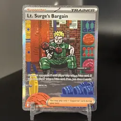 Pokemon TCG Lt. Surge's Bargain SIR Mega Evolution 185/132 - Image 1