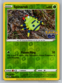 Pokemon TCG SPINARAK Peelable Hidden Ditto 006/078 Pokemon Go Reverse Holo NM - Image 1