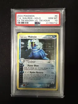 Team Aqua’s Walrein 6/95 EX Team Magma Vs. Team Aqua Holo Rare Pokemon PSA 10 - Image 1