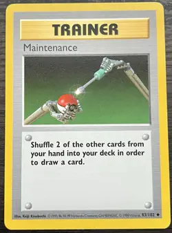 Shadowless Maintenance 083/102 Pokemon TCG WOTC Base Set NEAR MINT NM - Image 1