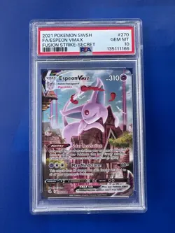 Pokemon SWSH Espeon VMAX Secret Rare Fusion Strike PSA 10 - Image 1