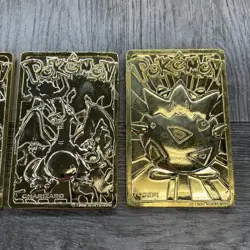 Pokemon 23K Gold Card Lot 1999 - Charizard, Mewtwo, Poliwhirl, Togepi - Image 5