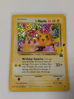 Birthday Pikachu 24 Holo Rare 25th Celebrations Classic - Pokemon Card - Image 1