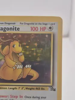 Pokemon TCG Dragonite Fossil Holo Card 4/62 Unlimited Rare - Image 2