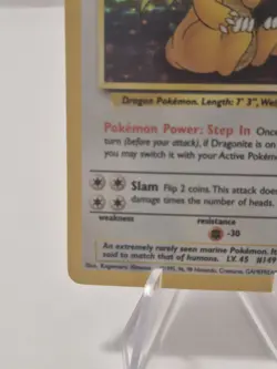 Pokemon TCG Dragonite Fossil Holo Card 4/62 Unlimited Rare - Image 5