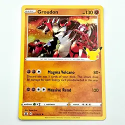 Groudon 017/025 NM Celebrations set Holographic Pokemon Card 25th Anniversary - Image 1