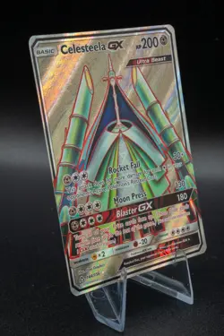 POKEMON CELESTEELA GX 144/156 RARE FULL ART HOLO SUN & MOON ULTRA PRISM Card LP - Image 4