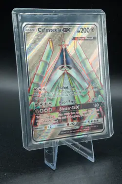 POKEMON CELESTEELA GX 144/156 RARE FULL ART HOLO SUN & MOON ULTRA PRISM Card LP - Image 5