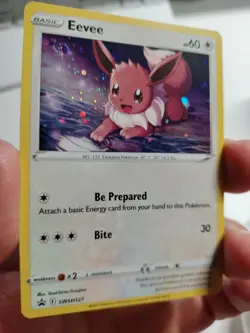 Eevee SWSH127 SWSH: Sword & Shield Promo Cards Holo SWIRL Pokemon LP+++ #1 - Image 2