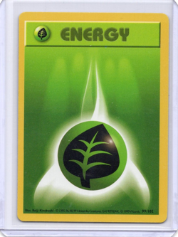 Grass Energy 99/102 Base Set Shadowless Pokemon Card LP - Image 1