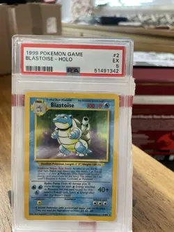 Pokemon TCG Blastoise Base Set #9 Holo Rare Card PSA 5 - Image 1