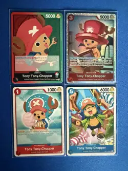 Tony Tony Chopper One Piece TCG 4-card lot OP08 Super Rare/Leader+more - PWE - Image 1