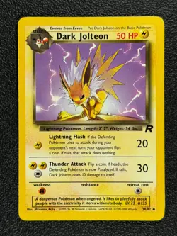Dark Jolteon 38/82 Base Set Series Team Rocket Uncommon Stage 1 Pokemon Card NM - Image 1