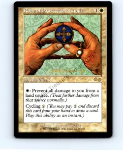 Rune of Protection: Lands #39 Rare Urza's Saga MTG NP Near Mint or Better - Image 1