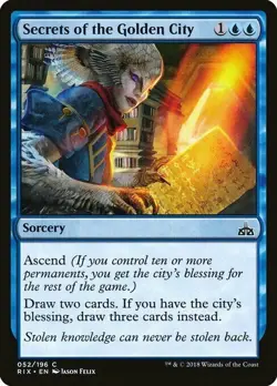 SECRETS OF THE GOLDEN CITY X 4 N/M- RIVALS OF IXALAN MAGIC THE GATHERING - Image 1